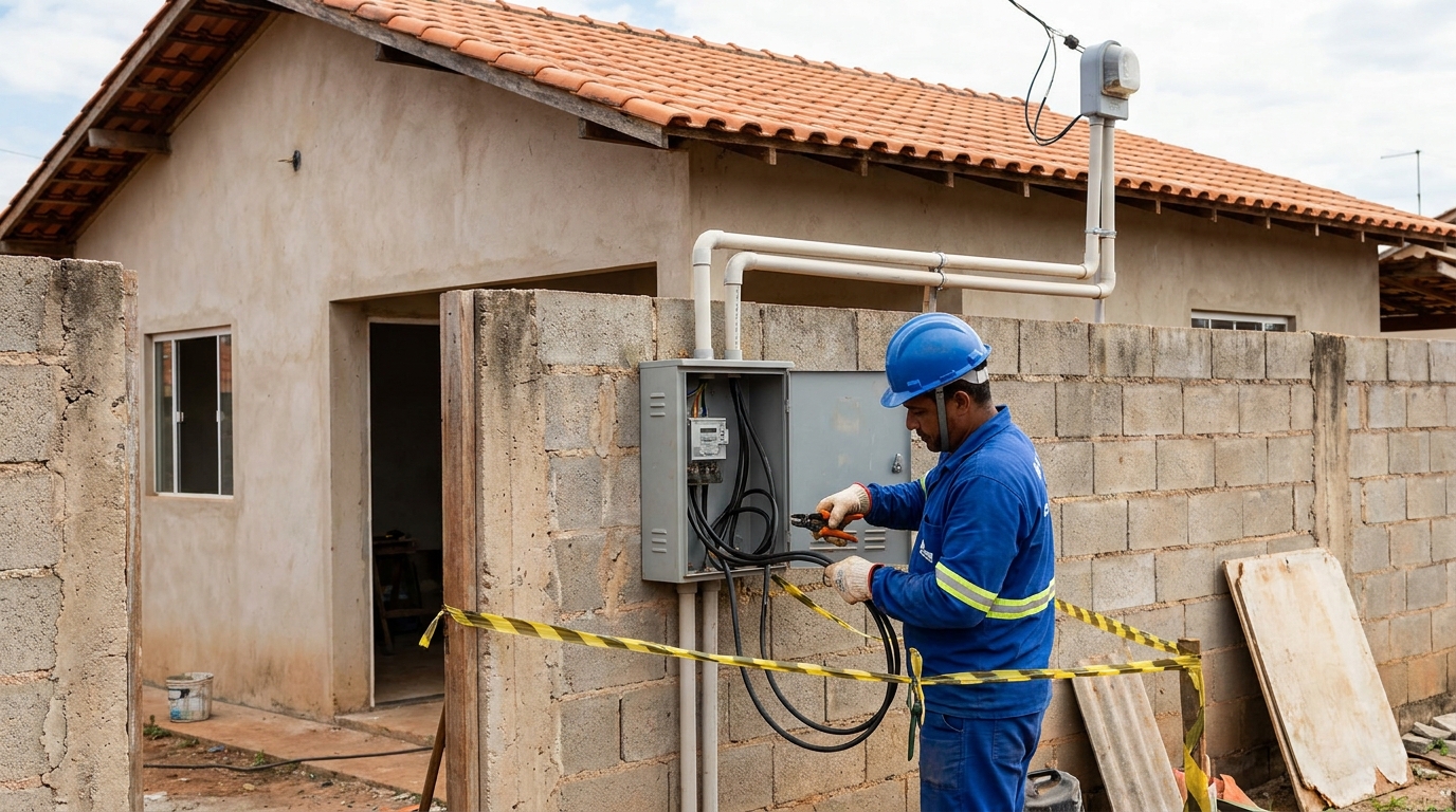 Eletricista instalando padrao de energia em Ponta Grossa‑PR